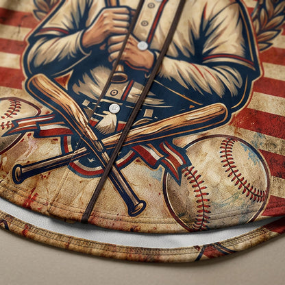 Close-Up Detail Of High-Definition Sublimation Print Showcasing The Benjamin Franklin Portrait And Baseball Motifs