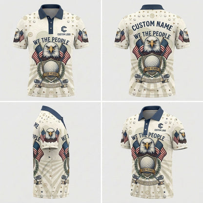 Product grid view of We The People American eagle golf polo