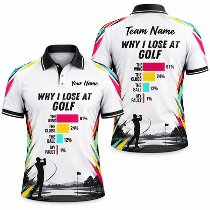 Why I Lose At Golf Graphic Personalized Golf Polo Shirt