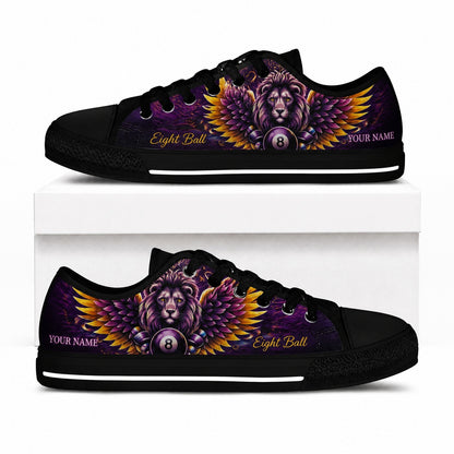 Winged Lion Eight Ball Graphic Custom Low Top Shoes Box Black