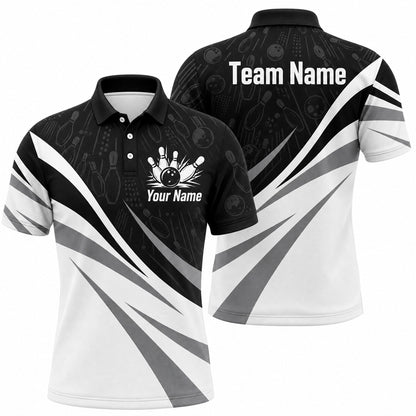 Your Name Team Name Bowling Modern Personalized Bowling Polo Shirt