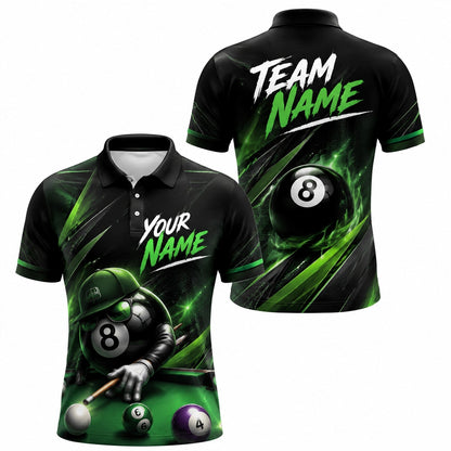 Your Name Team Name Sport Personalized Billiard Polo Shirt