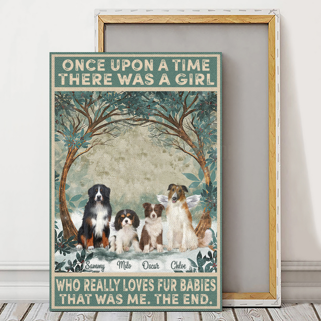 Personalized - Once upon the time - Dogs/Cats (Front), choose up to 4 Dogs/Cats - Canvas/Canvas with Frame/Poster