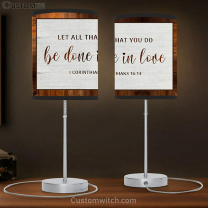 1 Corinthians 1614 Let All That You Do Be Done In Love Table Lamb Gift Print - Christian Bedroom Decor