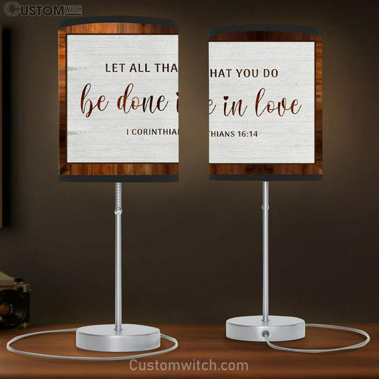 1 Corinthians 1614 Let All That You Do Be Done In Love Table Lamb Gift Print - Christian Bedroom Decor