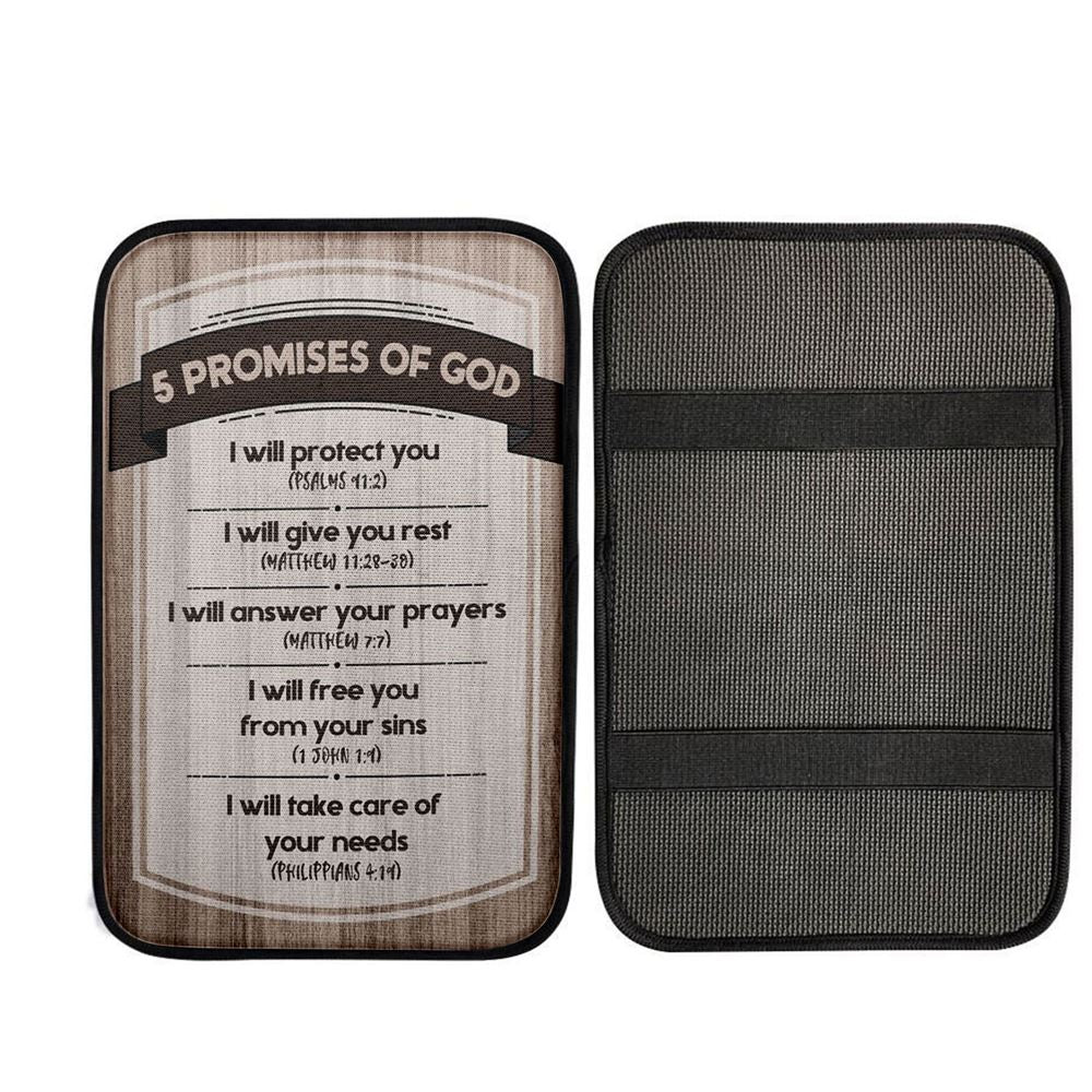 5 Promises Of God Car Center Console Cover, Christian Car Interior Accessories