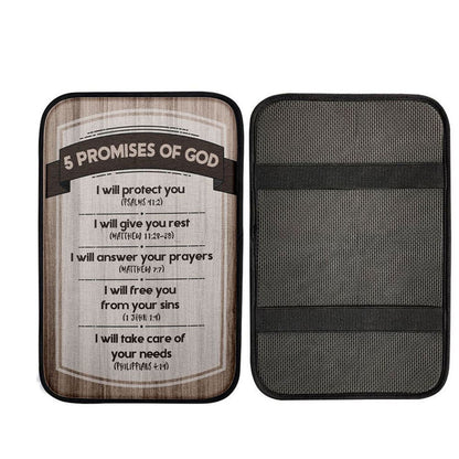 5 Promises Of God Car Center Console Cover, Christian Car Interior Accessories