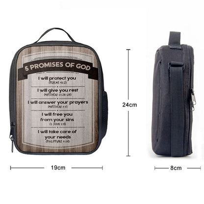 5 Promises Of God Lunch Bag, Christian Lunch Bag For School, Picnic, Religious Lunch Bag