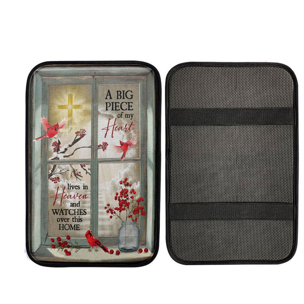 A Big Piece Of My Heart Hummingbird Car Center Console Cover, Christian Car Interior Accessories