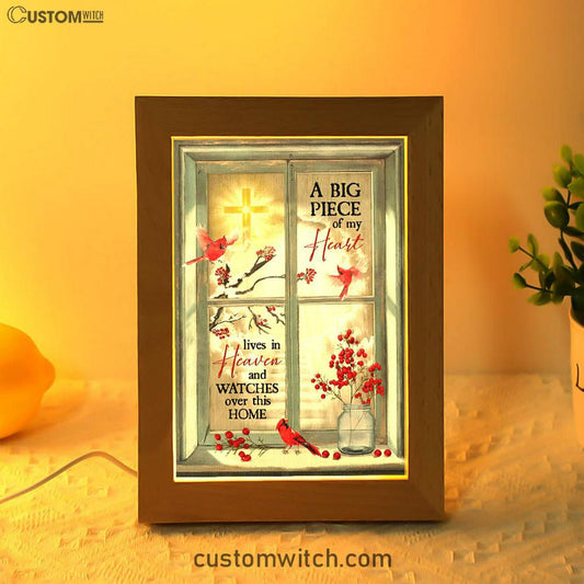 A Big Piece Of My Heart Hummingbird Frame Lamp Art - Christian Art Decor - Religious Gifts Night Light