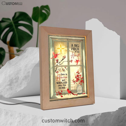A Big Piece Of My Heart Hummingbird Frame Lamp Art - Christian Art Decor - Religious Gifts Night Light