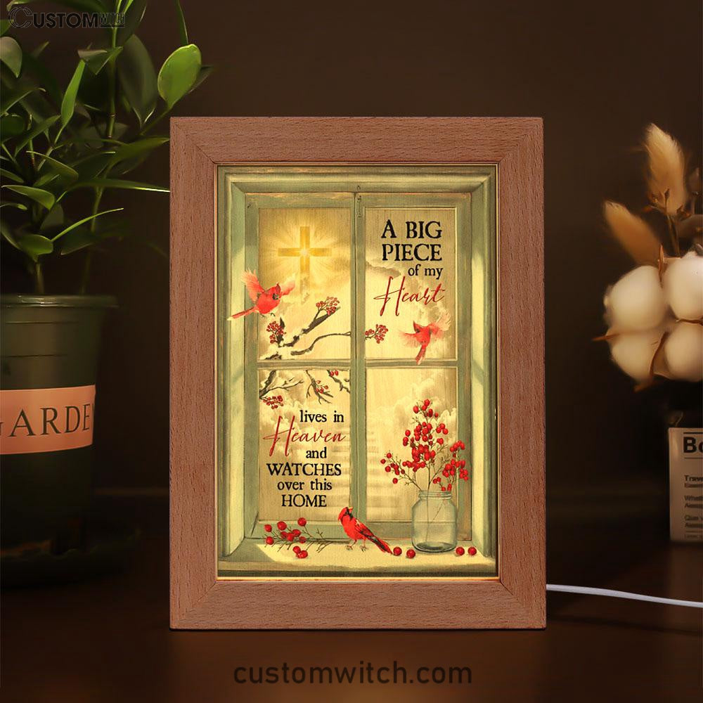 A Big Piece Of My Heart Hummingbird Frame Lamp Art - Christian Art Decor - Religious Gifts Night Light