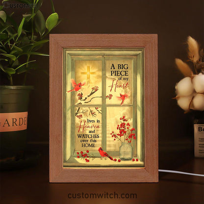 A Big Piece Of My Heart Hummingbird Frame Lamp Art - Christian Art Decor - Religious Gifts Night Light