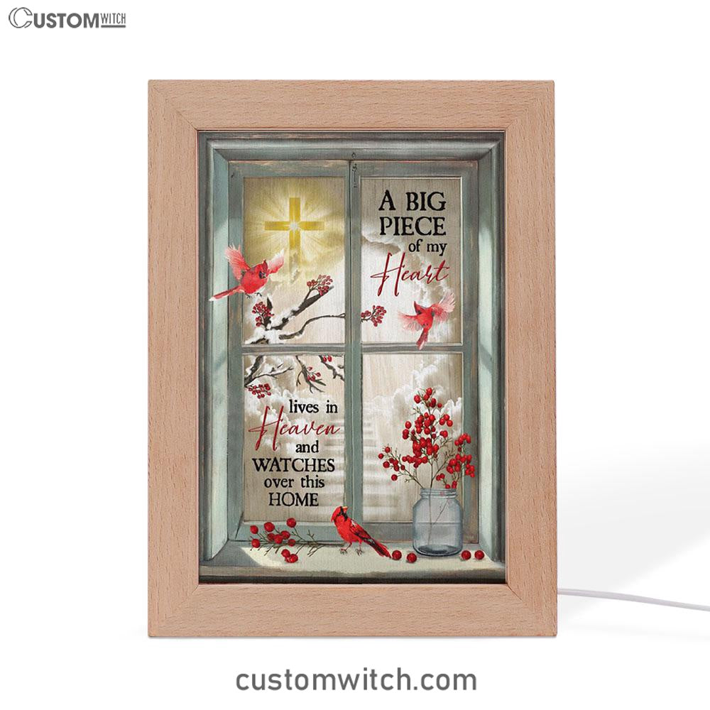 A Big Piece Of My Heart Hummingbird Frame Lamp Art - Christian Art Decor - Religious Gifts Night Light