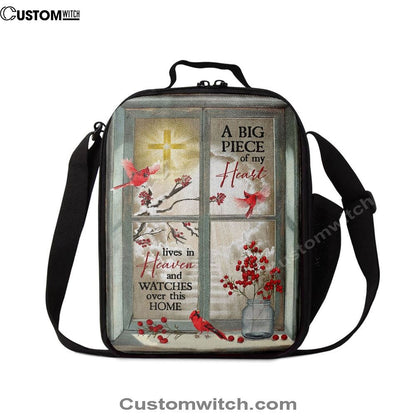 A Big Piece Of My Heart Hummingbird Lunch Bag, Christian Lunch Bag For School, Picnic, Religious Lunch Bag