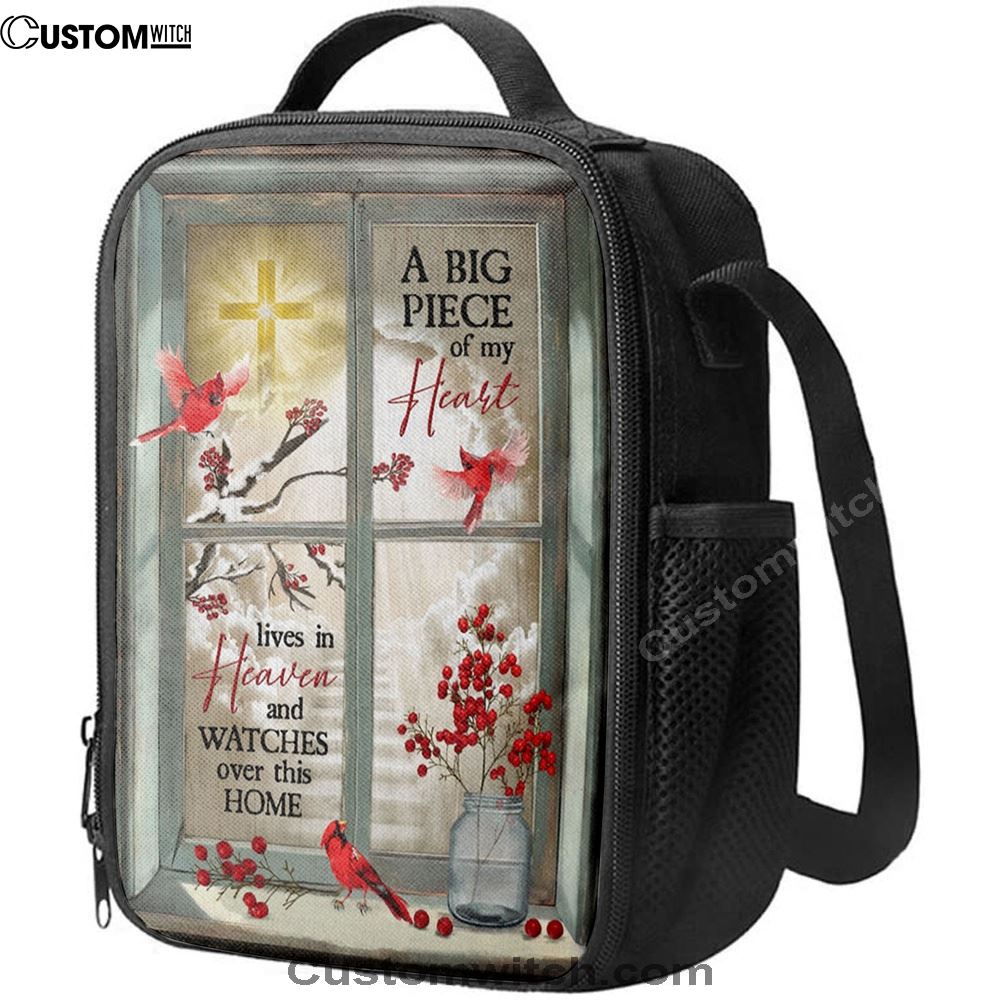 A Big Piece Of My Heart Hummingbird Lunch Bag, Christian Lunch Bag For School, Picnic, Religious Lunch Bag