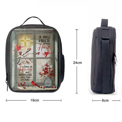 A Big Piece Of My Heart Hummingbird Lunch Bag, Christian Lunch Bag For School, Picnic, Religious Lunch Bag