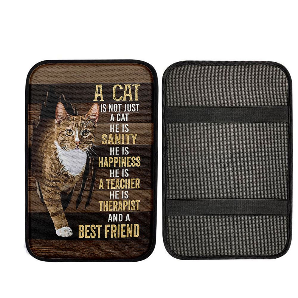 A Cat Is Not Just A Cat Car Center Console Cover - Gift For Cat Lover Car Armrest Pad, Christian Car Interior Accessories