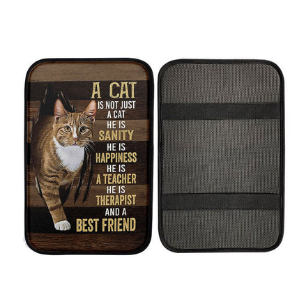 A Cat Is Not Just A Cat Car Center Console Cover - Gift For Cat Lover Car Armrest Pad, Christian Car Interior Accessories