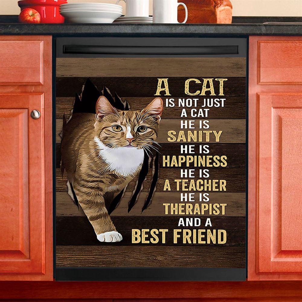 A Cat Is Not Just A Cat Dishwasher Cover, Christian Dishwasher Magnet Cover, Gift For Cat Lover Kitchen Decor