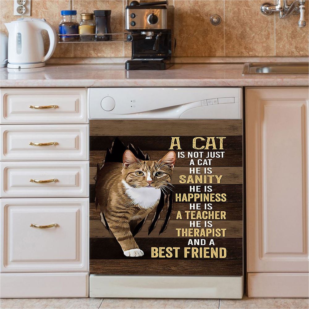 A Cat Is Not Just A Cat Dishwasher Cover, Christian Dishwasher Magnet Cover, Gift For Cat Lover Kitchen Decor