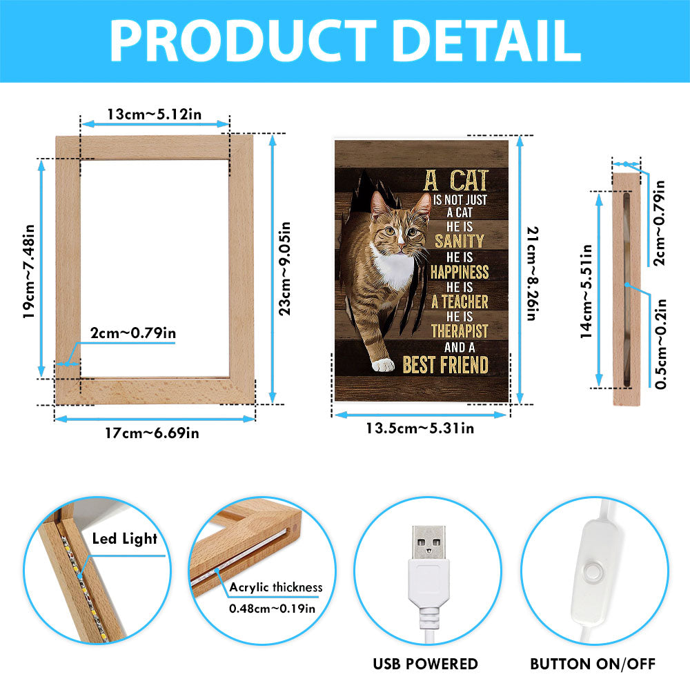 A Cat Is Not Just A Cat Frame Lamp Art - Christian Art Decor - Gift For Cat Lover Frame Lamp