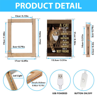 A Cat Is Not Just A Cat Frame Lamp Art - Christian Art Decor - Gift For Cat Lover Frame Lamp