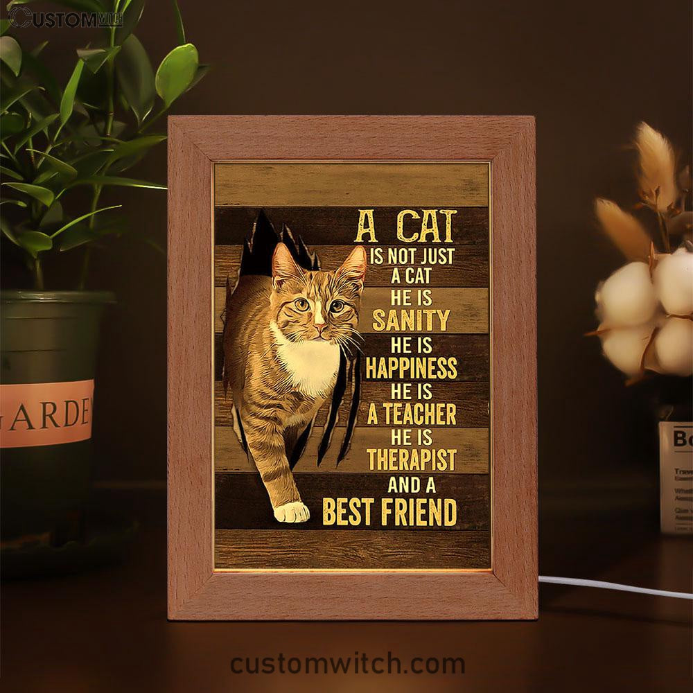 A Cat Is Not Just A Cat Frame Lamp Art - Christian Art Decor - Gift For Cat Lover Frame Lamp