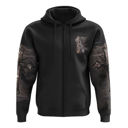 A Child Of God A Man Of Faith Lion Warrior All Over Print 3D Hoodie, Christian Hoodie, Christian Sweatshirt, Bible Verse Shirt