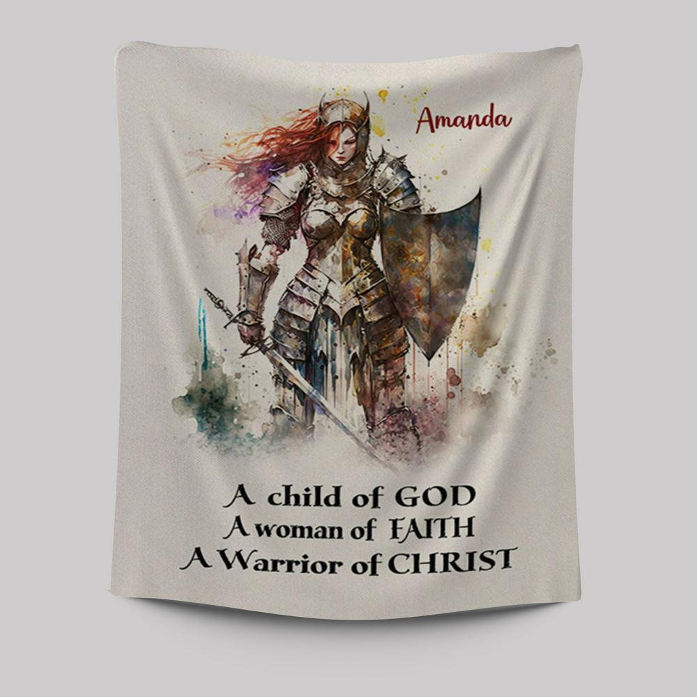 A Child Of God Personalized Tapestry Wall Art - Christian Tapestries Prints - Bible Verse Gift For Women Of God