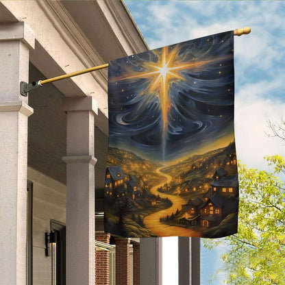 A Christmas Night's Radiance Over The Village Flag, Christmas Garden Flag, Home Decor Accessories, Christmas Outdoor Decor Ideas