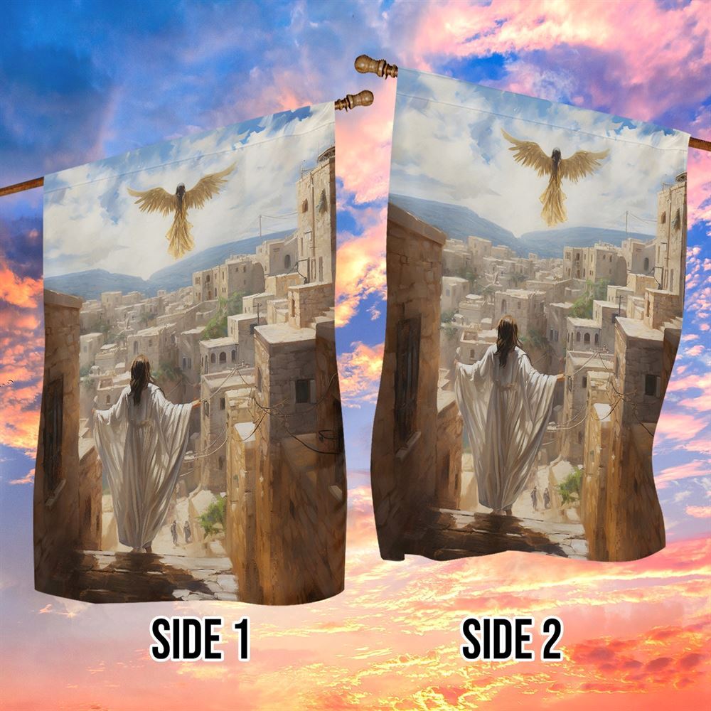 A Heavenly Journey Over Bethlehem Flag, Christian Christmas House Flag, Christmas Outdoor Decor Ideas