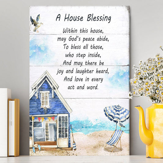 A House Blessing Canvas Prints - God Bless This House Wall Decor - Christian Canvas Wall Art Decor