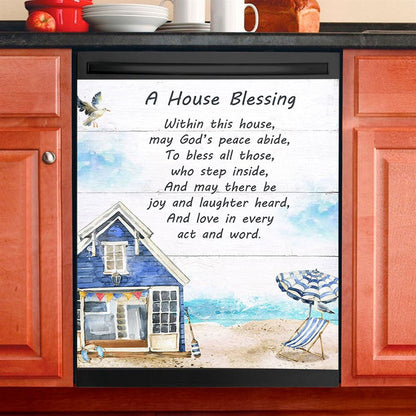 A House Blessing Dishwasher Cover, God Bless This House Dishwasher Magnet Cover, Christian Kitchen Decor