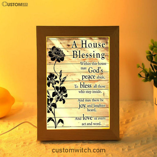 A House Blessing Frame Lamp Art - Religious Housewarming Gifts For Women Pastor Minister