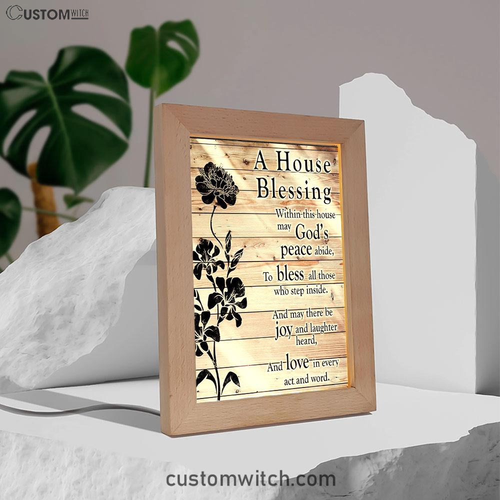 A House Blessing Frame Lamp Art - Religious Housewarming Gifts For Women Pastor Minister