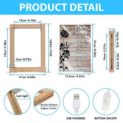 A House Blessing Frame Lamp Art - Religious Housewarming Gifts For Women Pastor Minister