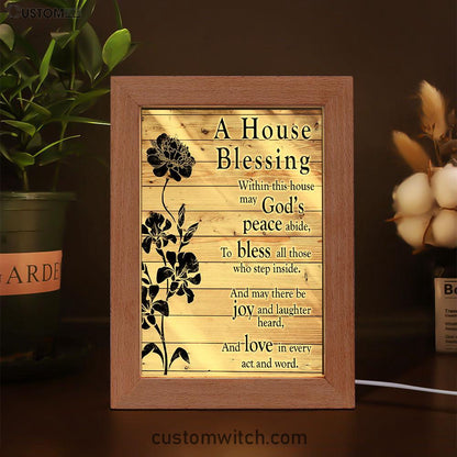 A House Blessing Frame Lamp Art - Religious Housewarming Gifts For Women Pastor Minister
