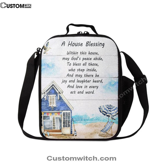 A House Blessing Lunch Bag, Christian Lunch Bag For School, Picnic, Religious Lunch Bag