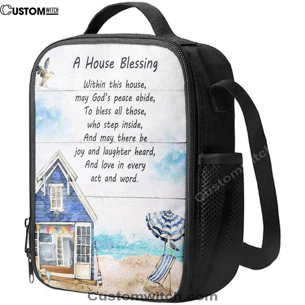 A House Blessing Lunch Bag, Christian Lunch Bag For School, Picnic, Religious Lunch Bag