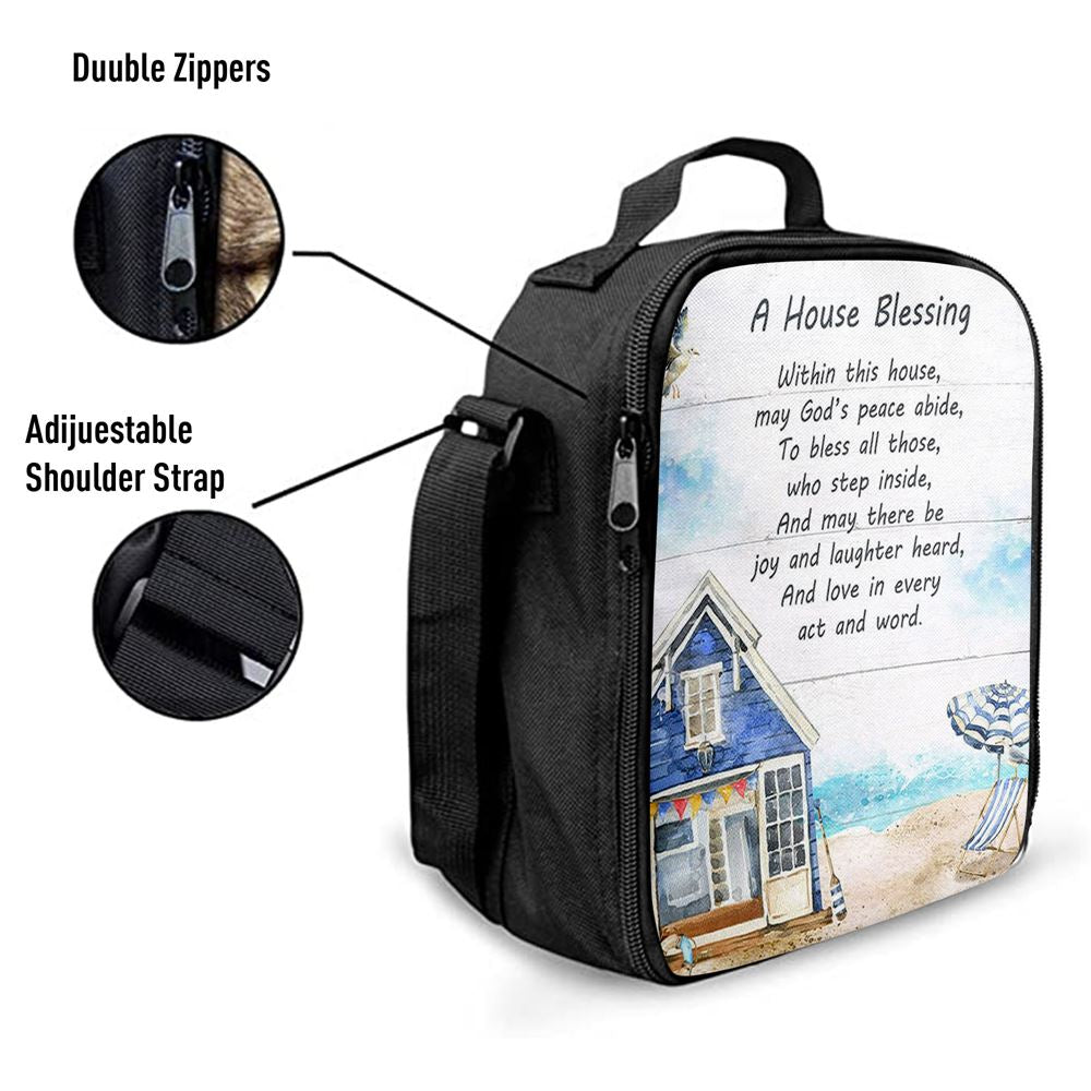 A House Blessing Lunch Bag, Christian Lunch Bag For School, Picnic, Religious Lunch Bag