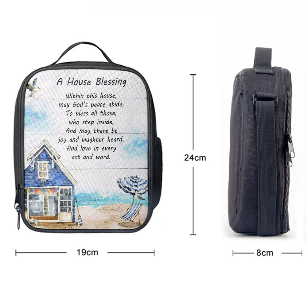 A House Blessing Lunch Bag, Christian Lunch Bag For School, Picnic, Religious Lunch Bag