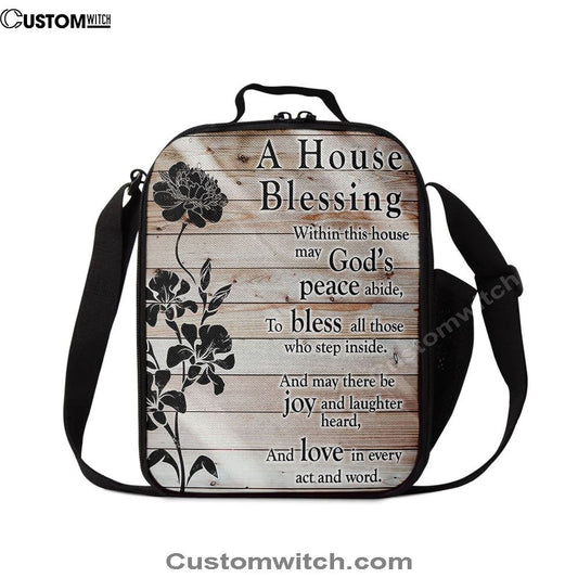 A House Blessing Lunch Bag, Religious Housewarming Gifts For Women Pastor Minister, Christian Lunch Bag For School, Picnic, Religious Lunch Bag