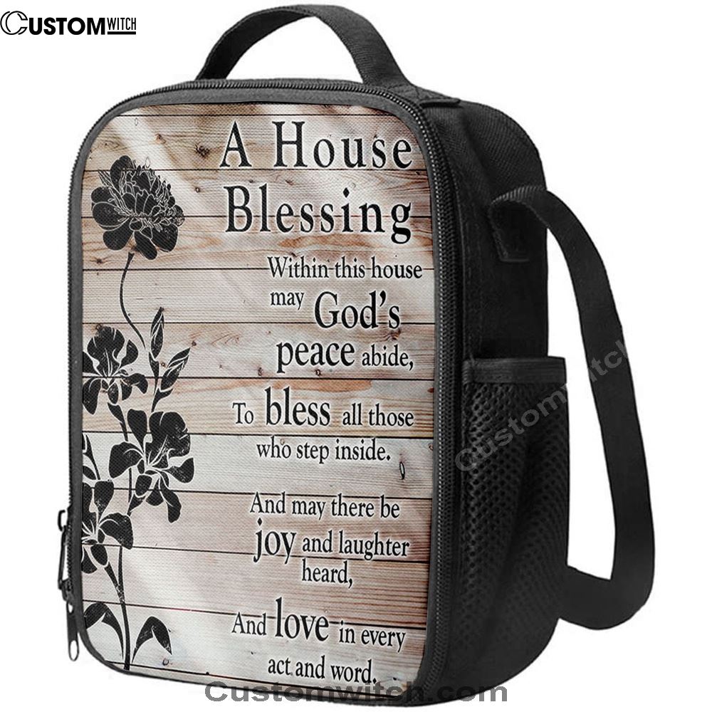 A House Blessing Lunch Bag, Religious Housewarming Gifts For Women Pastor Minister, Christian Lunch Bag For School, Picnic, Religious Lunch Bag