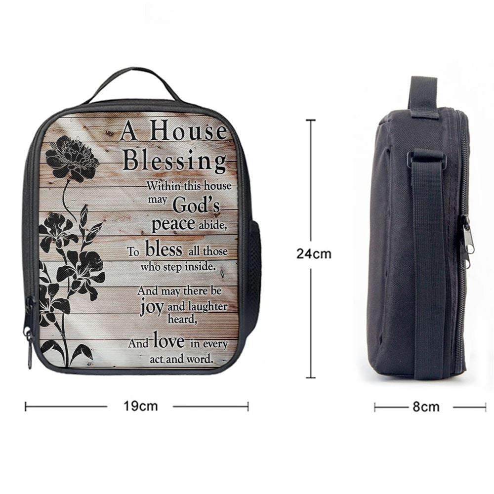 A House Blessing Lunch Bag, Religious Housewarming Gifts For Women Pastor Minister, Christian Lunch Bag For School, Picnic, Religious Lunch Bag