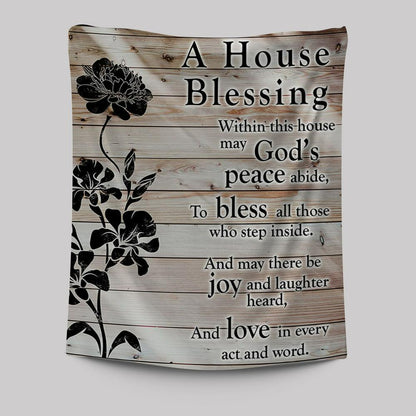 A House Blessing Tapestry Wall Art - Religious Housewarming Gifts For Women Pastor Minister