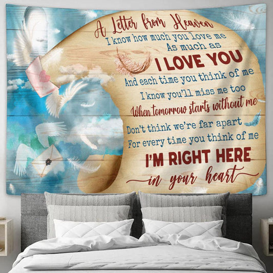A Letter From Heaven Large Tapestry Art - Christian Wall Art Home Decor - Religious Tapestry Prints