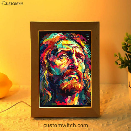 A Portrait Of Jesus Frame Lamp Prints - Jesus Frame Lamp Art - Christian Art Decor