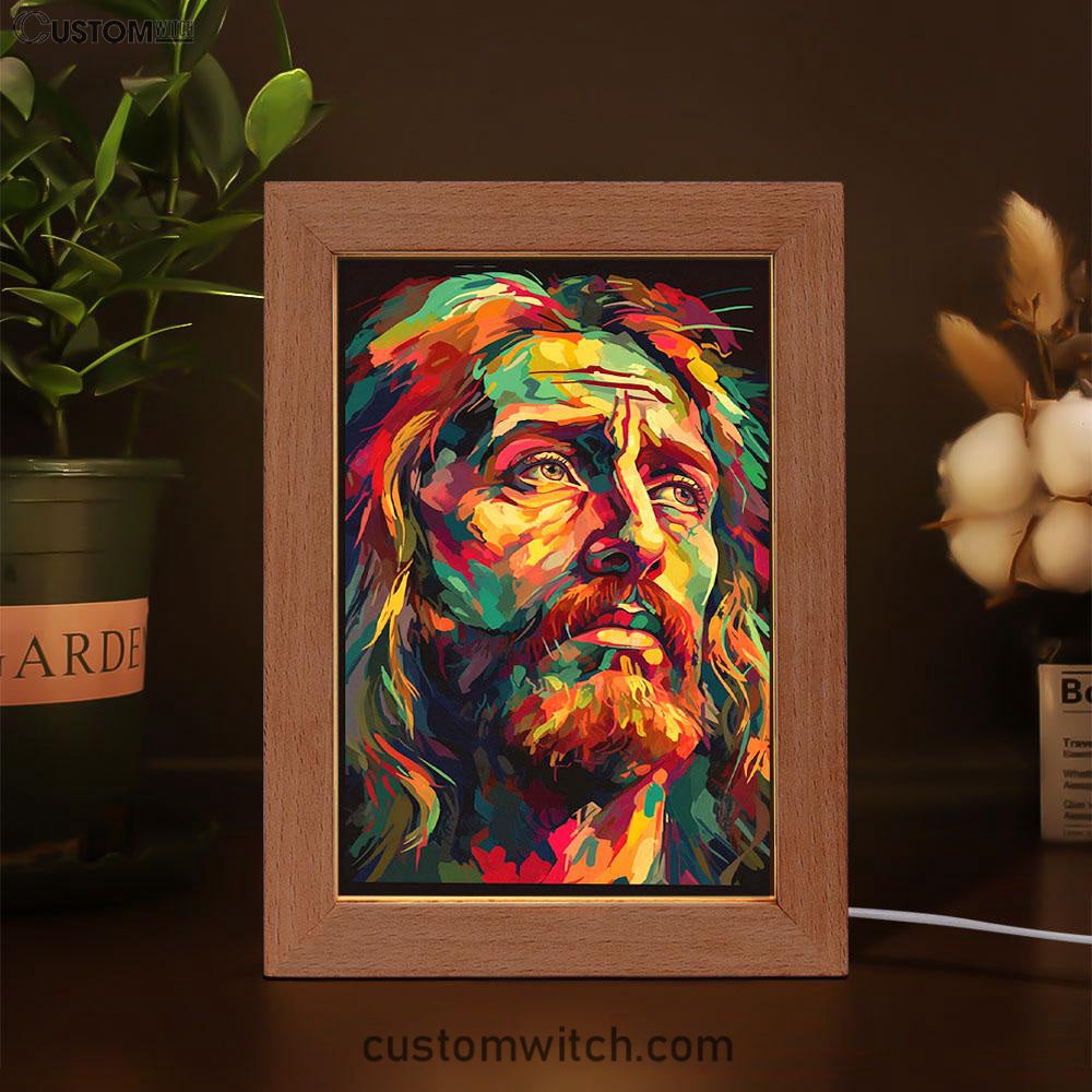 A Portrait Of Jesus Frame Lamp Prints - Jesus Frame Lamp Art - Christian Art Decor
