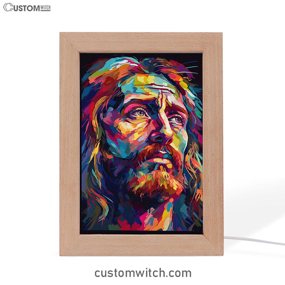 A Portrait Of Jesus Frame Lamp Prints - Jesus Frame Lamp Art - Christian Art Decor